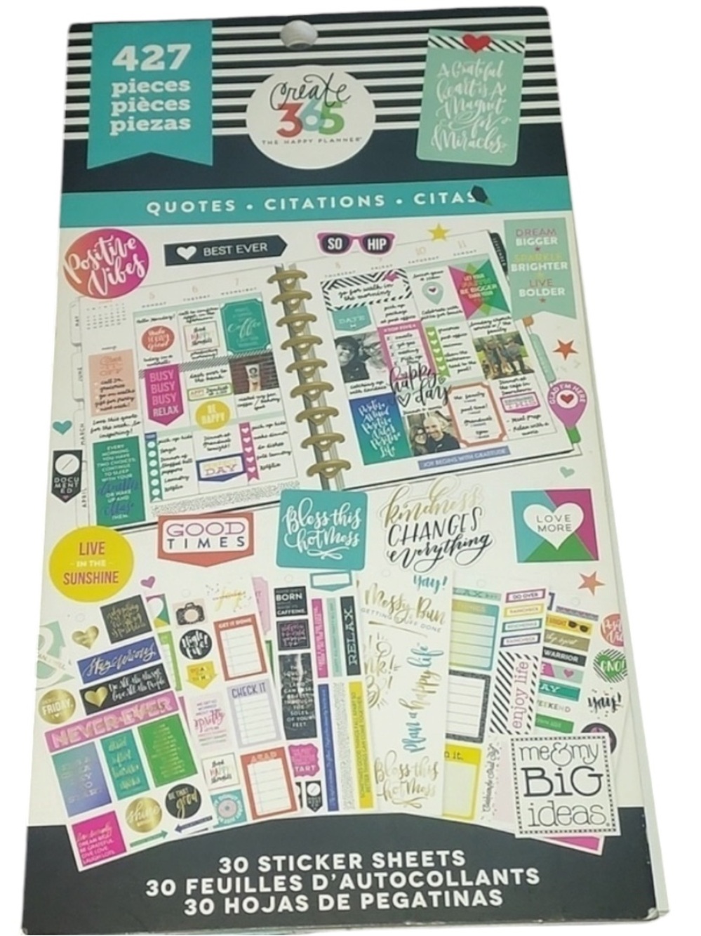THE Happy Planner Color Story Sticker Book  used missed some stickers